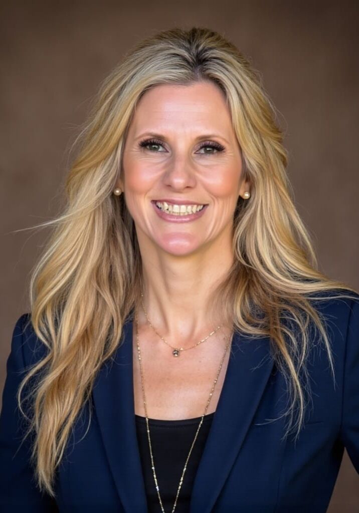Lauren Roberts - LBR Navy Blue suit Lauren Roberts - CFCA Summit Director of Marketing 2025